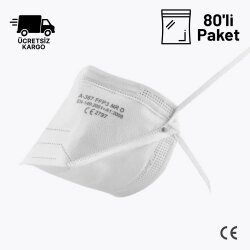 MFA A-367 FFP3 Ventilsiz Toz Maskesi 80li Paket - MFA Maske Modelleri