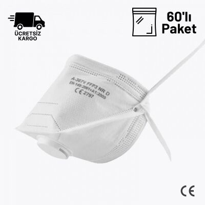 MFA A-367V FFP3 NR Toz Maskesi Ventilli 60lı Paket - 1