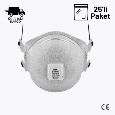 MFA D-267V AC FFP2 NR D Toz Maskesi Ventilli Aktif Karbon 25li Paket - 1