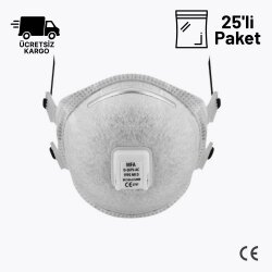 MFA D-267V AC FFP2 NR D Toz Maskesi Ventilli Aktif Karbon 25li Paket - MFA Maske Modelleri