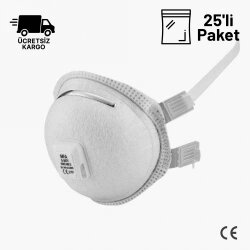 MFA D-367V FFP3 NR D Ventilli Maske 25li Paket - MFA Maske Modelleri