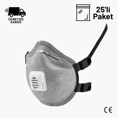 MFA DX-267V-AC FFP2 NR D Ventilli Aktif Karbonlu Maske 25li Paket - 1