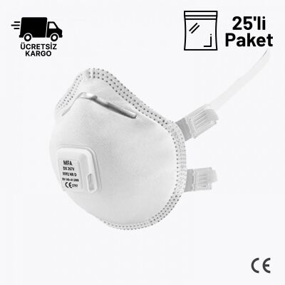 MFA DX-267V FFP2 NR D Ventilli Maske 25li Paket - 1
