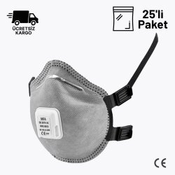 MFA DX-367V-AC FFP3 NR D Ventilli Aktif Karbonlu Maske 25li Paket - MFA Maske Modelleri