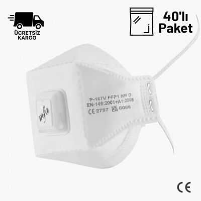 MFA P-167V-AC FFP1 Aktif Karbonlu Ventilli Toz Maskesi 40lı Paket - 1