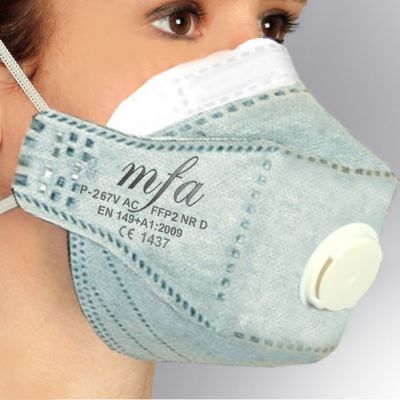 MFA P-267V-AC FFP2 NR D Aktif Karbonlu Ventilli Toz Maskesi 40lı Paket - 3