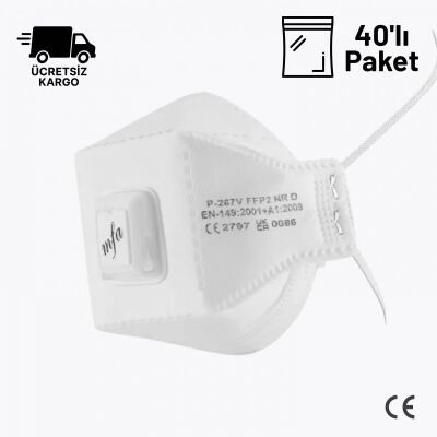 MFA P-267V FFP2 NR D Toz Maskesi Ventilli 40lı Paket - 1