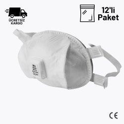 MFA PR-5530 FFP3 R D Ventilli Maske - Çok Kullanımlık 12li Paket - 1