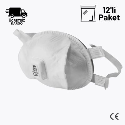 MFA PR-5530 FFP3 R D Ventilli Maske - Çok Kullanımlık 12li Paket - 1