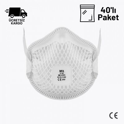 MFA S-167 FFP1 NR D Toz Maskesi Ventilsiz Standart 40lı Paket - 1