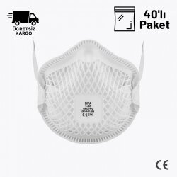 MFA S-267 FFP2 NR D Ventilsiz Toz Maskesi Standart 40lı Paket - MFA Maske Modelleri