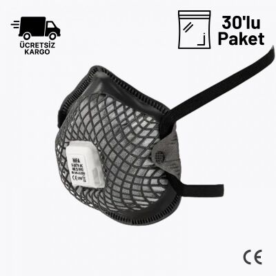MFA S-267V AC FFP2 Aktif Karbonlu Ventilli Koku ve Toz Maskesi 30lu Paket - 1