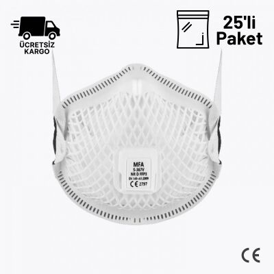 Mfa S-367V Ffp3 Nr D Ventilli Solunum Maskesi 25li Paket - 1