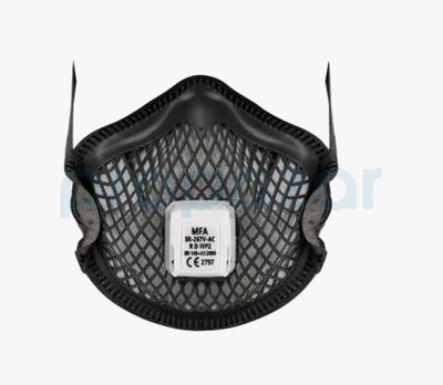 MFA SR-267V AC FFP2 R D Asit Toz Maskesi Ventilli Çok Kullanımlık 25li Paket - 2
