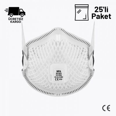 MFA SR-267V R D Ventilli Tekrar Kullanılabilir Toz Maskesi 25li Paket - 1