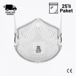 MFA SR-267V R D Ventilli Tekrar Kullanılabilir Toz Maskesi 25li Paket - MFA Maske Modelleri
