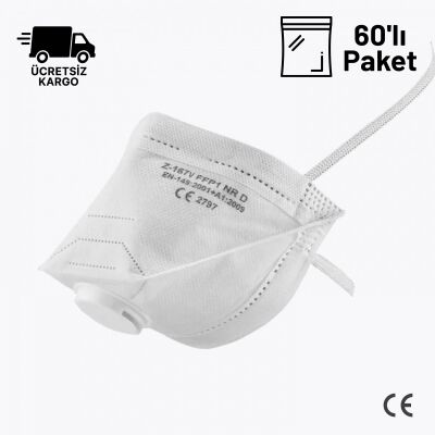 MFA Z-167 V FFP1 NR D Toz Maskesi Ventilli 60lı Paket - 1