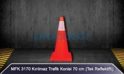 MFK 3170 70cm Kırılmaz Trafik Konisi Tek Reflektörlü - 1