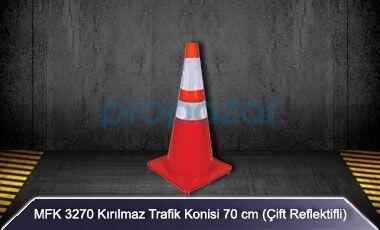 MFK 3270 70cm Kırılmaz Trafik Konisi Çift Reflektörlü - 1