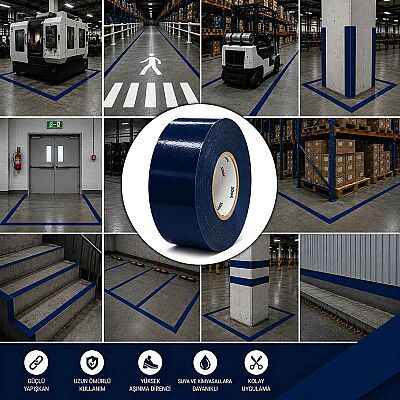 MFK 8250B Yer İşaretleme Bandı Lacivert 10 Cm x 30 M - 1