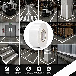 MFK 8250D Yer İşaretleme Bandı Beyaz 10 Cm x 30 M - MFK