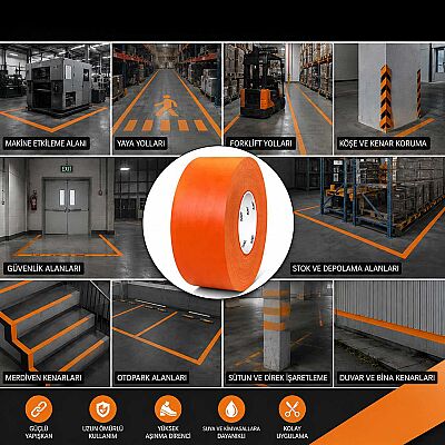 MFK 8250H Yer İşaretleme Bandı Turuncu 10 Cm x 30 M - 1
