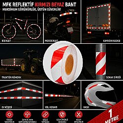 MFK 8401 5cm Kırmızı Beyaz Reflektif Bant - MFK