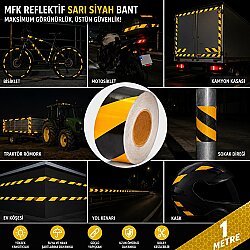 MFK 8404 10cm Sarı Siyah Reflektif Bant - 1
