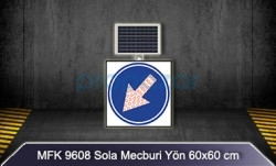 Mfk 9608 Ledli Güneş Enerjili Sola Mecburi Yön Tabelası - 1