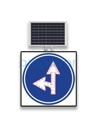Mfk 9612 Ledli Güneş Enerjili İleri ve Sola Mecburi Yön Tabelası - 2