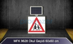 Mfk 9628 Led Işıklı Güneş Enerjili Okul Geçidi Tabelası - 1