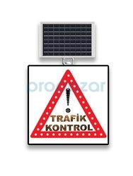 Mfk 9629 Ledli Güneş Enerjili Dikkat Trafik Kontrol Tabelası - 2
