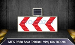 Mfk 9658 Sola Tehlikeli Viraj 1800×600 Mm Ledli Güneş Enerjili - 1