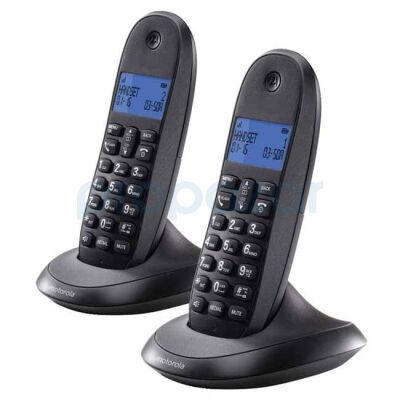 MOTOROLA C1002CB 2Lİ TELSİZ TELEFON SET SİYAH - 1