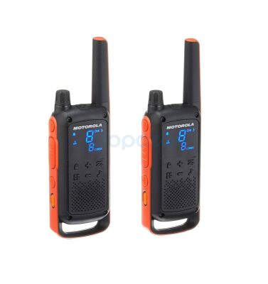 MOTOROLA T82 TELSİZ İKİLİ SET SİYAH KIRMIZI - 1