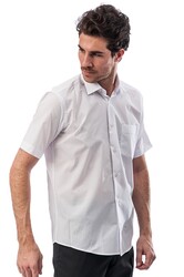 MyForm 1105 Erkek Kısa Kol Beyaz Klasik Gömlek - 1