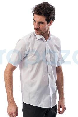 MyForm 1105 Erkek Kısa Kol Beyaz Klasik Gömlek