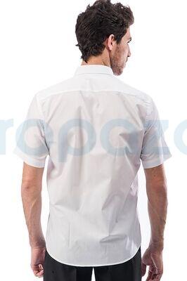 MyForm 1105 Erkek Kısa Kol Beyaz Klasik Gömlek