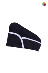 MyForm 11106 Profesyonel Aşçı Kayık Kep Siyah Beyaz - Myform İş Kıyafetleri