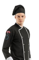 MyForm 11107 Profesyonel Aşçı Mantar Kep Siyah - Myform İş Kıyafetleri