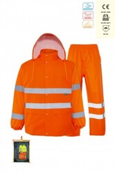 MyForm 16101 OLYMPUS Yüksek Görünürlüklü Yağmurluk Takımı Turuncu - Myform İş Kıyafetleri