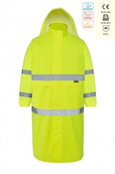 MyForm 16102 OLYMPUS Yüksek Görünürlüklü Pardesü Tip Yağmurluk Sarı - Myform İş Kıyafetleri