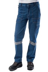 Myform 2124 Petra Jean Kot Teknik İş Pantolonu Mavi - Myform İş Kıyafetleri