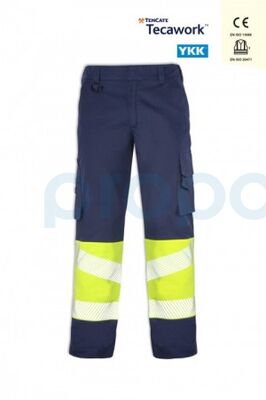MyForm 2155 OLYMPUS Çok Cepli İş Pantolonu Lacivert Sarı - 4