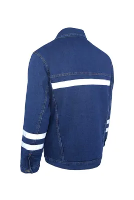 Myform 3110 Sona Denim Kot Kapitoneli İş Montu Mavi - 3