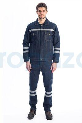 Myform 3110 Sona Denim Kot Kapitoneli İş Montu