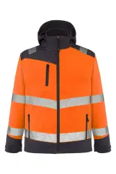 Myform 3132 Hi-Vis Softshell Kapüşonlu Mont Turuncu - Myform İş Kıyafetleri