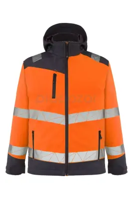 Myform 3132 Hi-Vis Softshell Kapüşonlu Mont Turuncu - 1