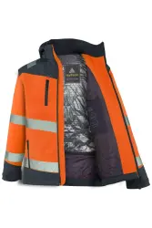 Myform 3132 Hi-Vis Softshell Kapüşonlu Mont Turuncu - 3