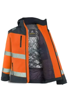 Myform 3132 Hi-Vis Softshell Kapüşonlu Mont Turuncu - 3